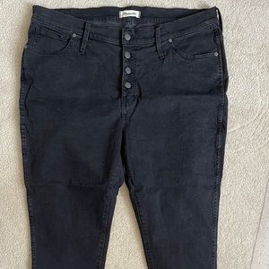 NWOT Madewell Black Raw Hem Jeans Sz 35 Petite